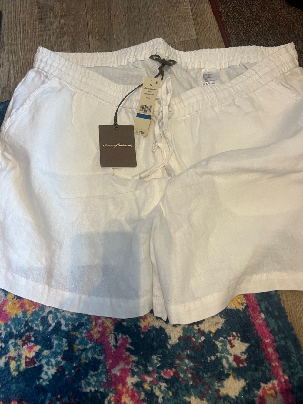 NWT Tommy Bahama White Linen Drawstring Shorts